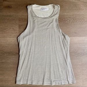 CJLA Eden Tank - Black and Cream Stripe